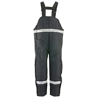 RefrigiWear Big & Tall Iron-Tuff Enhanced Visibility Bib Overalls - HiVis, Insulated Work Bibs, Water-Repellent, Windproof,