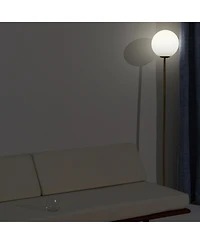 Luna Sophisticated Led Standing Floor Lamp with Frosted Glass Globe (65")