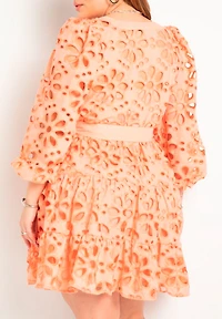 Eloquii Plus Tiered Eyelet Mini Dress