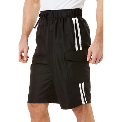 KingSize Big & Tall 10" Double Stripe Swim Board Shorts