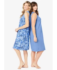 Dreams & Co. Women's 2-Pack Sleeveless Sleepshirt