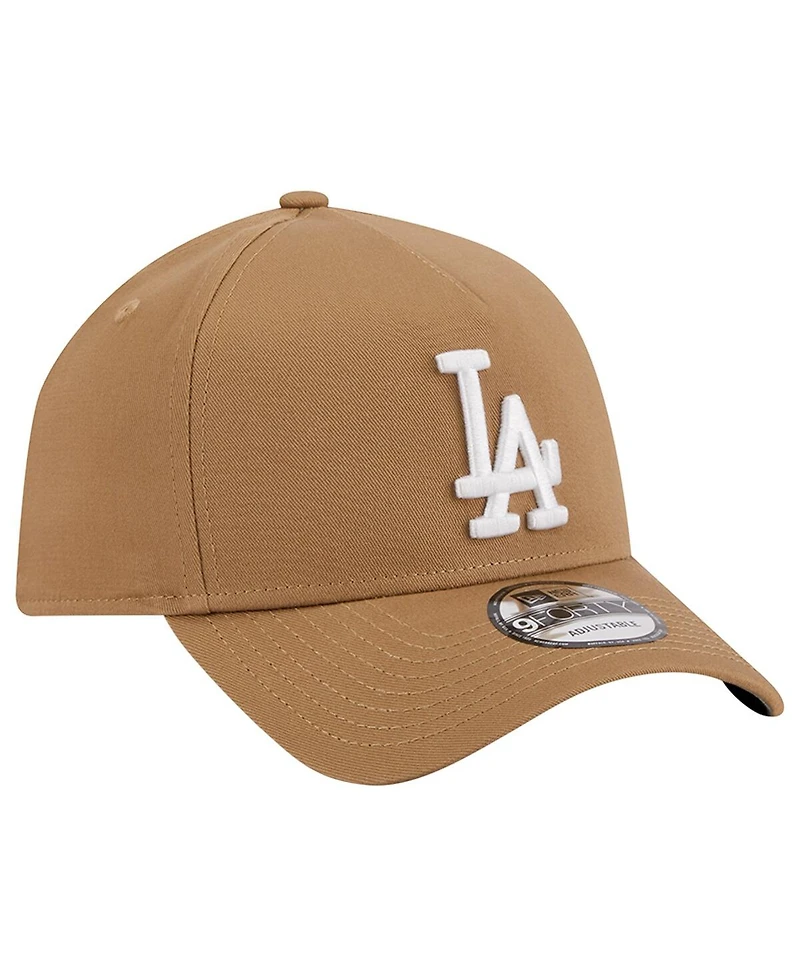 New Era Men's Khaki Los Angeles Dodgers A-Frame 9FORTY Adjustable Hat