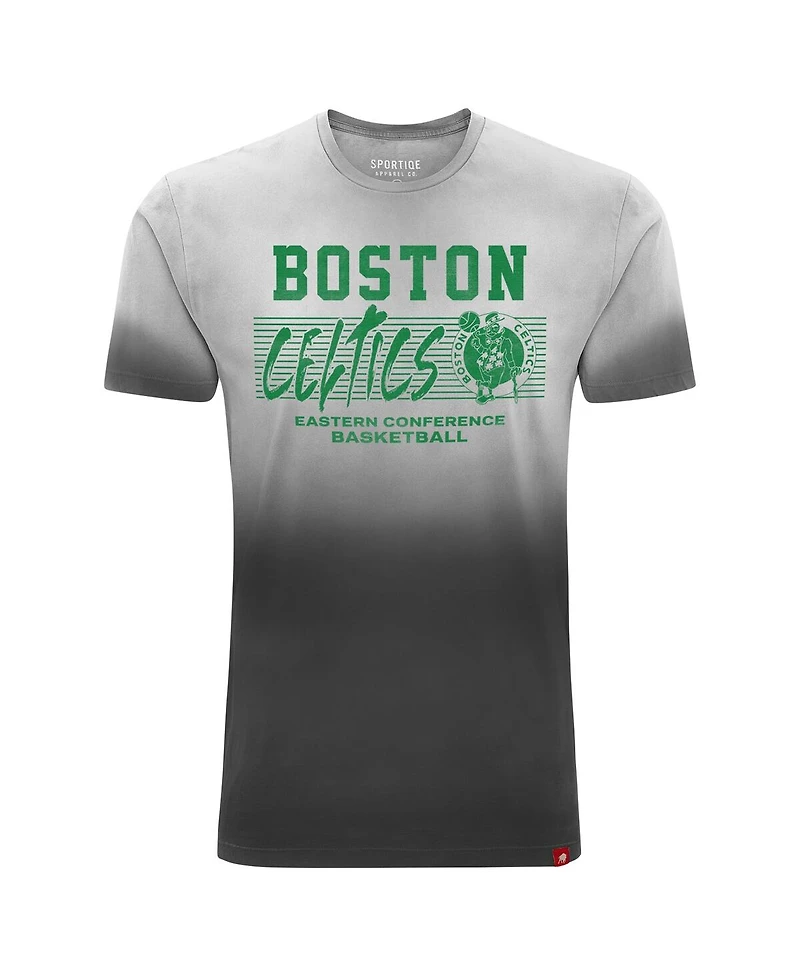 Sportiqe Men's and Women's Black Boston Celtics Bingham Sun-Fade T-Shirt