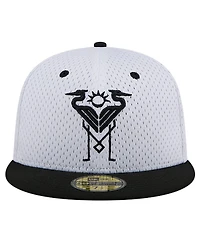 New Era Men's White Inter Miami Cf Throwback Mesh 59FIFTY Fitted Hat