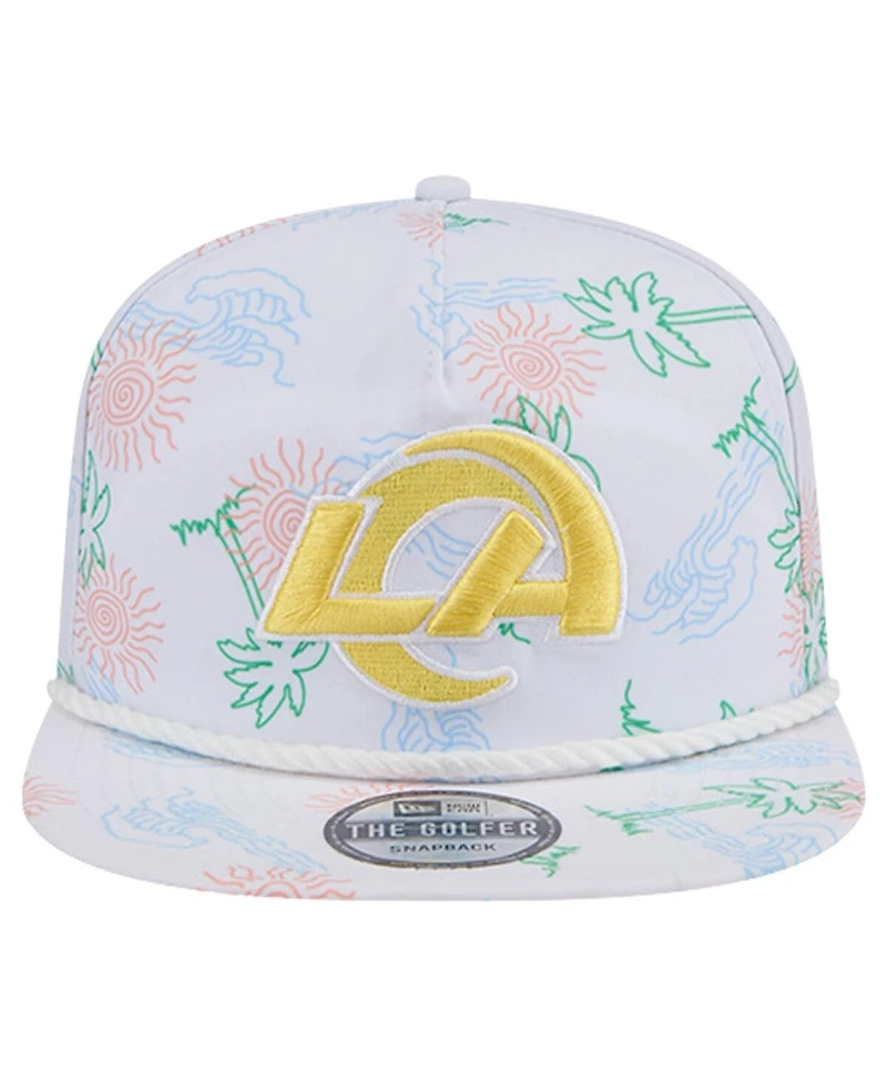 New Era Men's White Los Angeles Rams Vacay Golfer Snapback Hat