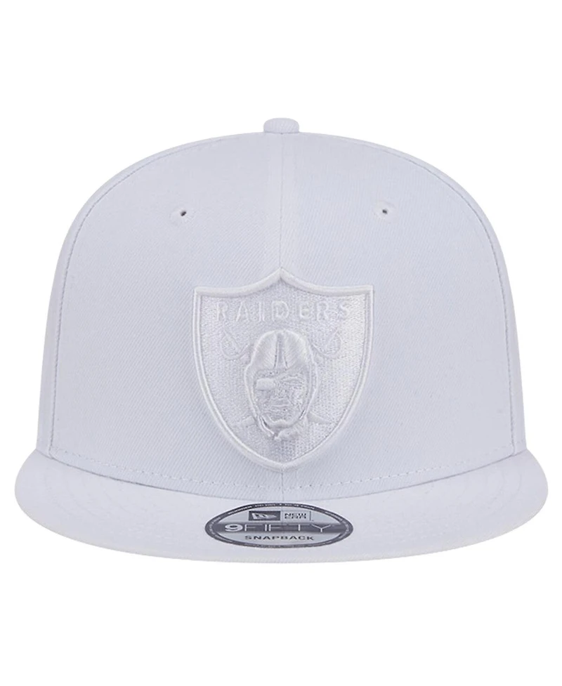 New Era Men's Las Vegas Raiders Main White on White 9FIFTY Snapback Hat