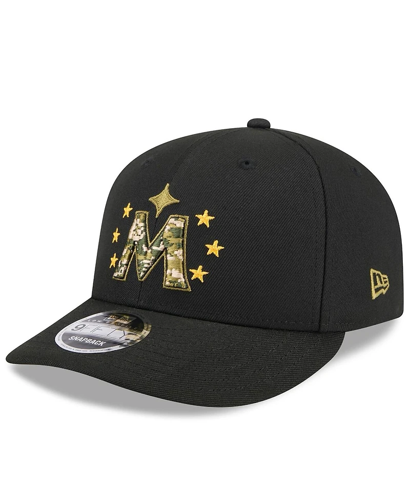 New Era Men's Black Minnesota Twins 2024 Armed Forces Day Low Profile 9FIFTY Snapback Hat