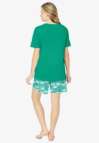 Dreams & Co. Women's Knit Pj Short Set