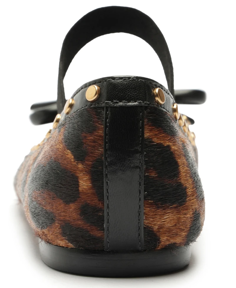 Arezzo Women's Elis Studded Leopard Ballet Flats