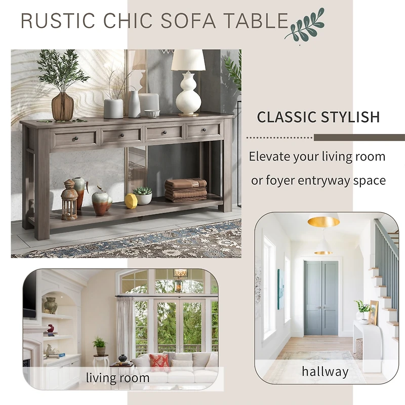 Streamdale Multifunctional Console Table w/ Drawers & Shelf
