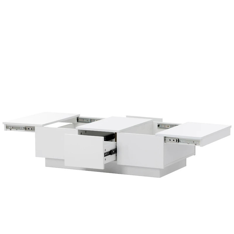 Streamdale White Multi-Storage Coffee Table, 39.3"x21.6"