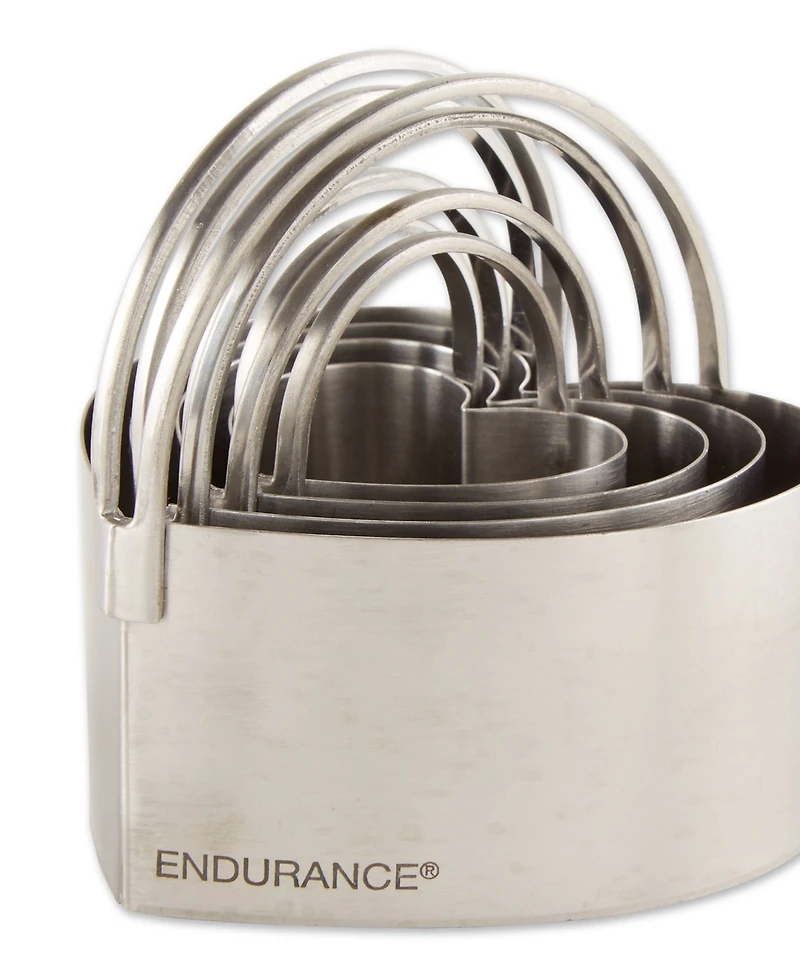 Rsvp International Endurance Stainless Steel 4 Piece Heart Shaped Nesting Biscuit Cutter Set