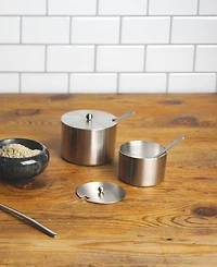 Rsvp International Endurance Stainless Steel 4 Ounce Salt Cellar and Spoon Set