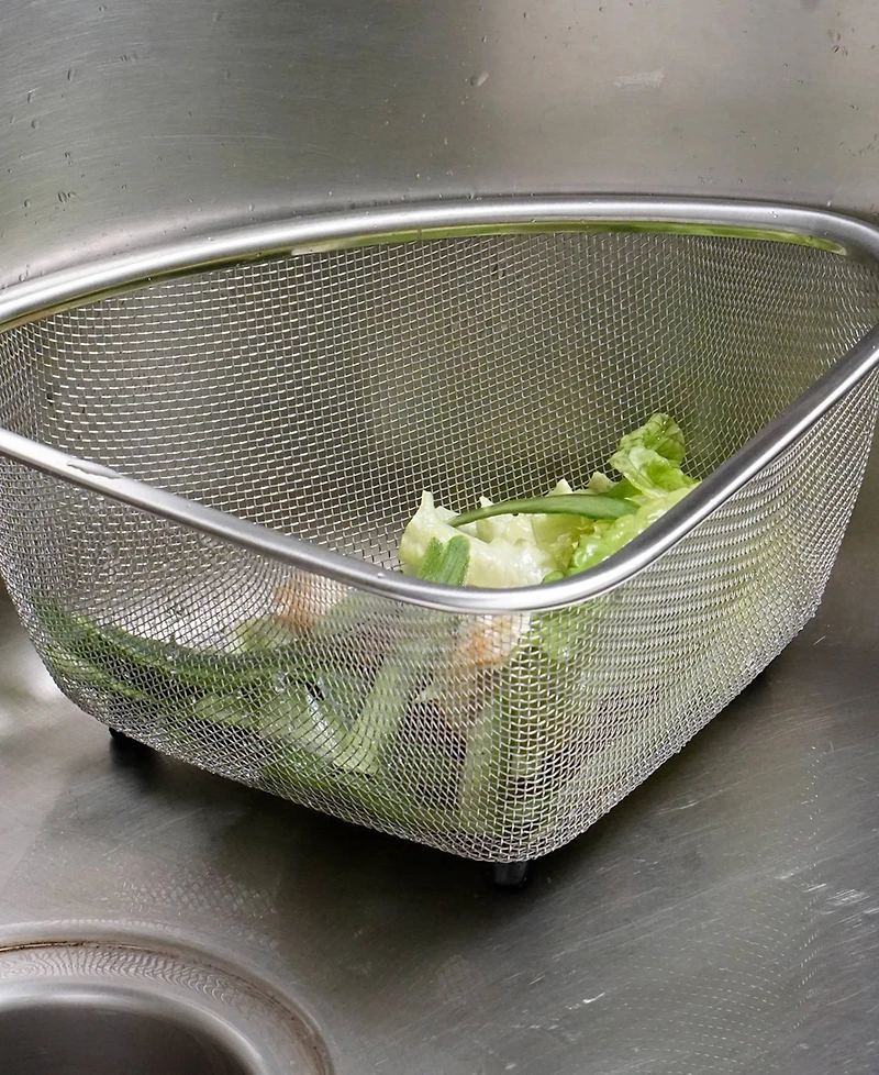 Rsvp International Endurance Stainless Steel 9"x7"x4" In-Sink Mesh Corner Basket