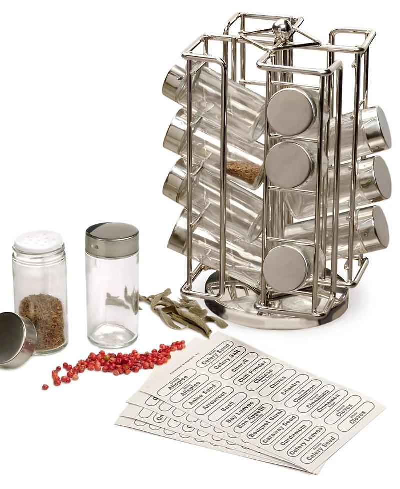 Rsvp International 101 Piece 5.75" x 10.5" Revolving Spice Rack Jar Set