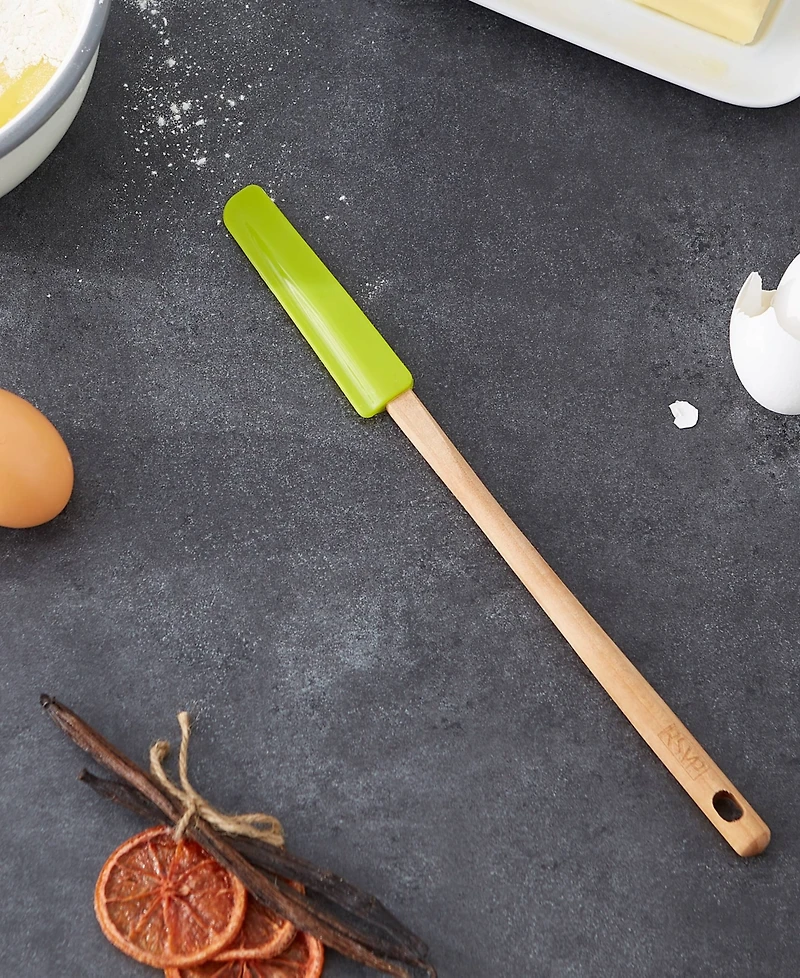 Rsvp International Silicone Wood 12x1" Green Skinny Spatula