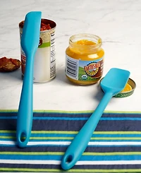 Rsvp International Silicone Coated Steel 2 Piece 8" Ela Series Turquoise Mini Spatula Set