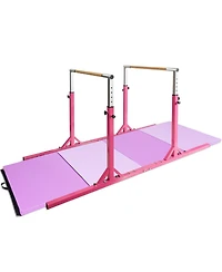 Costway Kids Gymnastics Parallel Bars Double Horizontal Bars Adjustable