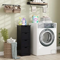 4-Drawer Bathroom Floor Cabinet Free Standing Storage Side Organizer