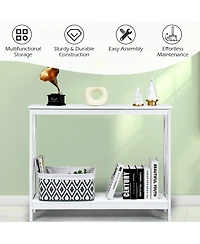 2-Tier Console Table x-Design Bookshelf Sofa Side Accent Table