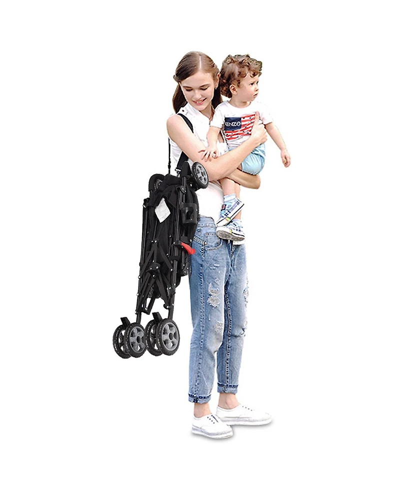 Costway Toddler Folding Lightweight Umbrella Travel Stroller w/ Storage Basket
