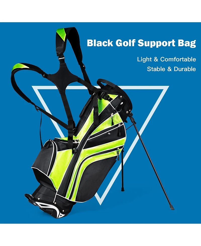 Golf Stand Cart Bag Club w/6 Way Divider Carry Organizer