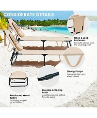 Costway Folding Chaise Lounge Chair Adjustable Outdoor Patio Beach Camping Recliner
