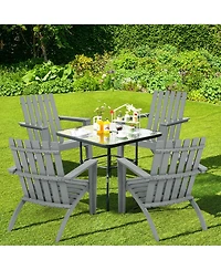 Costway Patio Adirondack Chair Acacia Wood Lounge Armrest Garden Deck