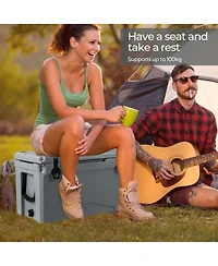 Costway 50 Qt Rotomolded Cooler Portable Ice Chest Ice Retention for 5-7 Days