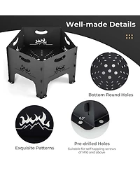 Costway Fire Pit for Outside 19 Inches Collapsible Portable Plug Fire Pit with Storage Bag