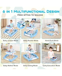 6 1 Baby Walker Adjustable Toddler & Activity Center with Music Tray