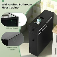 Costway Bathroom Floor Cabinet Toilet Narrow Storage Organizer with Flip Top