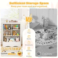 34.5" Kids Bookshelf with Anti-Tipping Kits Multi-functional Display Rack