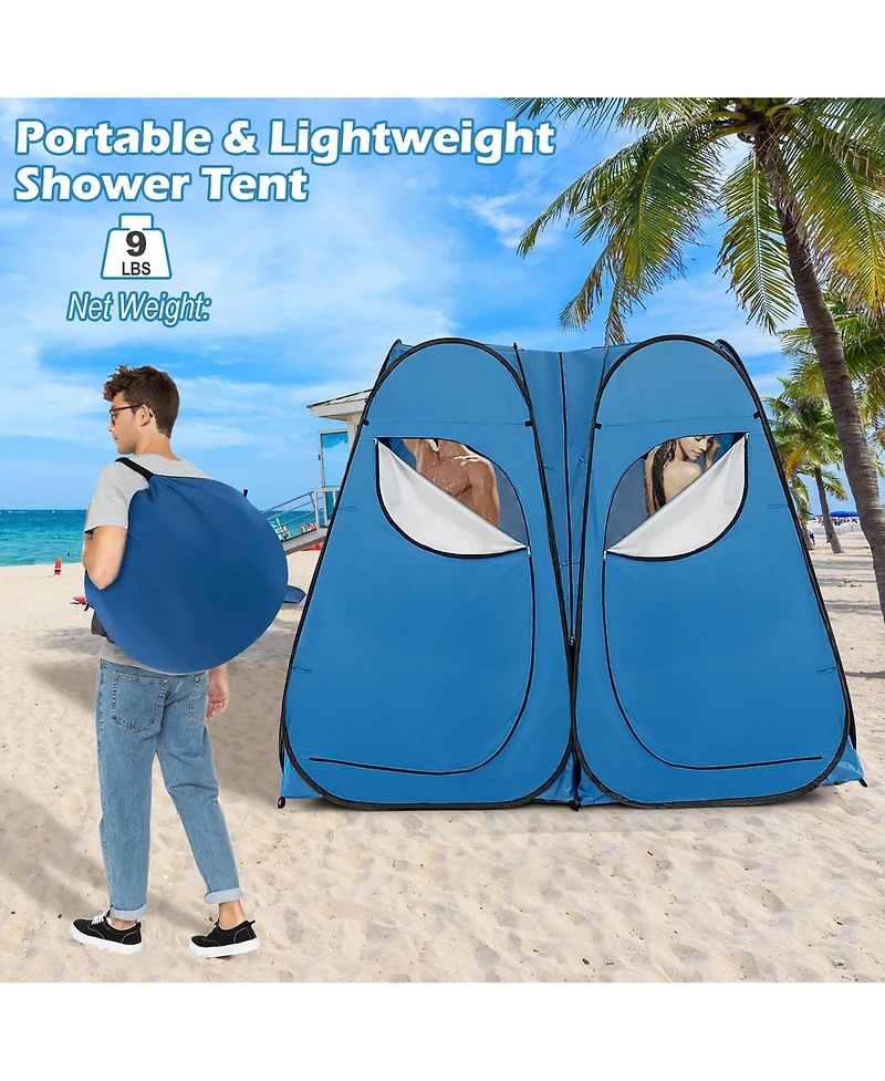 Outdoor 7.5FT Portable Pop Up Shower Privacy Tent Dressing Changing Room Camping