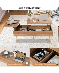 47'' Lift Top Coffee Table Central Table with Hidden Compartments