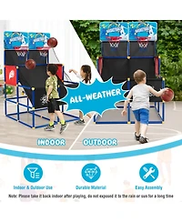 Kids Dual Shot Basketball Arcade Game w/4 Balls Pump Easy Quick Assembling Gift