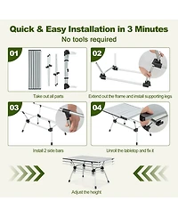 Costway Heavy-Duty Aluminum Camping Table, Folding Outdoor Picnic Table with Carrying Bag