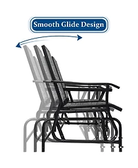 2 Person Outdoor Patio Double Glider Chair Loveseat Rocking