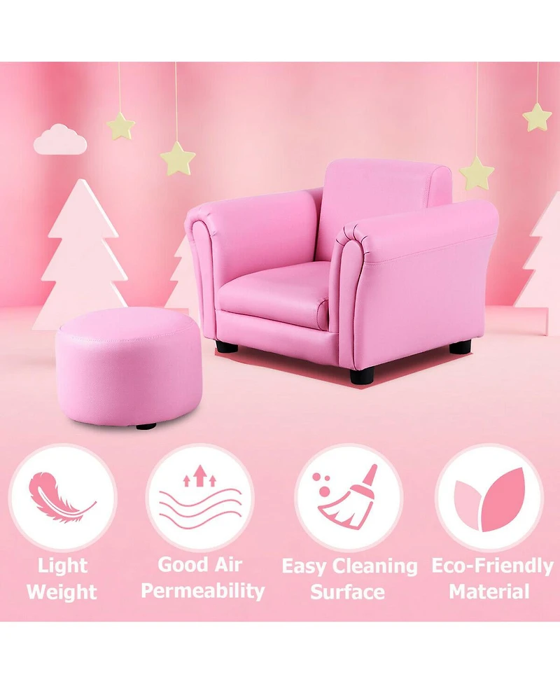 Costway Kids Sofa Armrest Chair Couch Children Toddler Birthday Gift