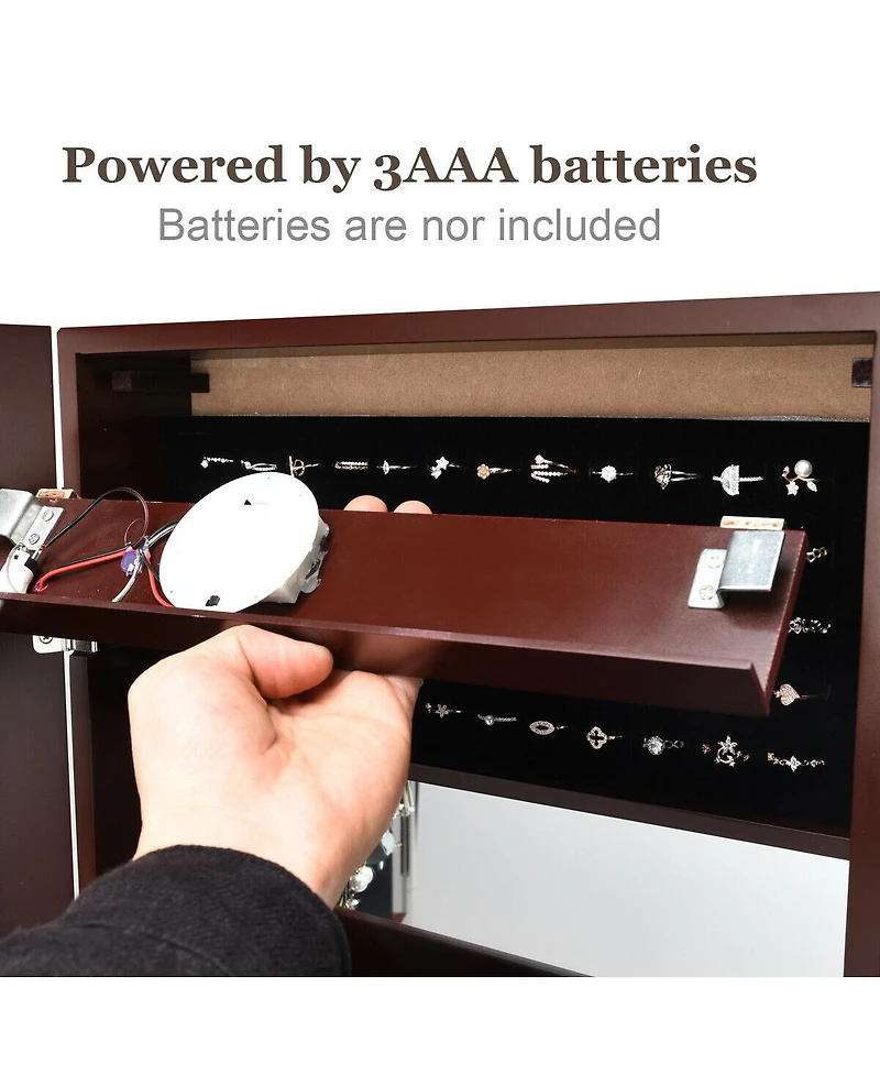 Costway Wall Door Mounted Mirror Jewelry Cabinet Organizer