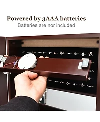 Costway Wall Door Mounted Mirror Jewelry Cabinet Organizer