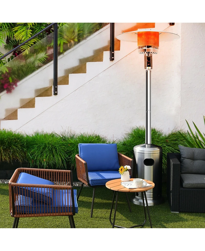 48000 Btu Stainless Steel Propane Patio Standing Heater
