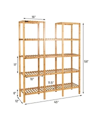 Multifunctional Bamboo Shelf Flower Plant Stand Display Storage Rack Unit Closet