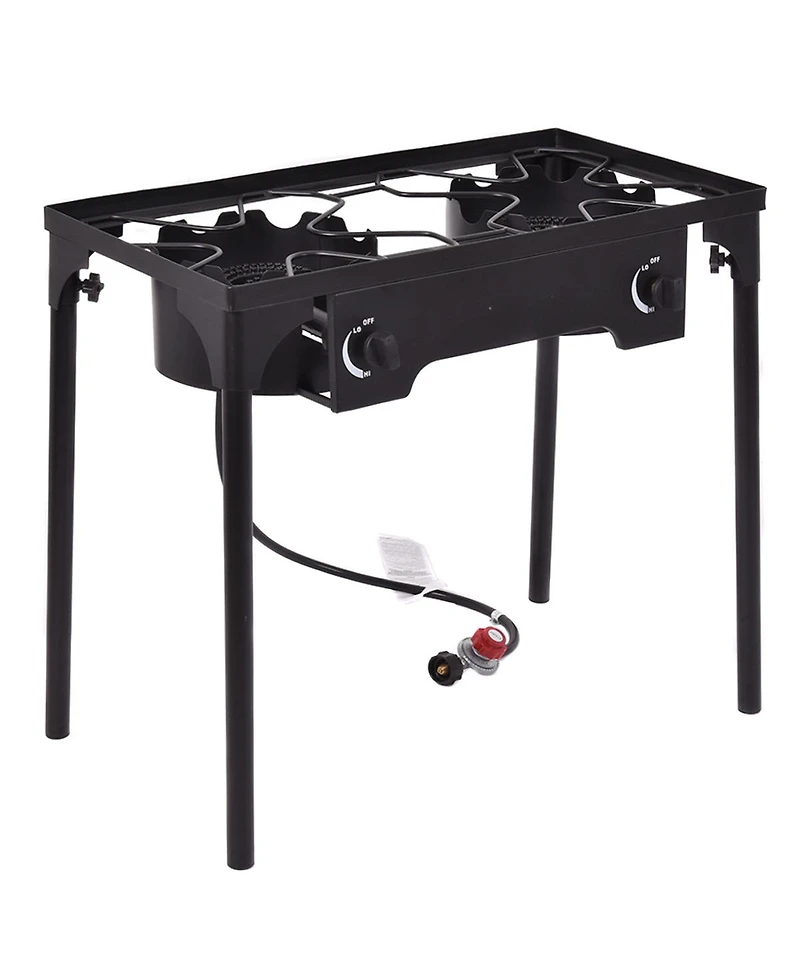 Double Burner Gas Propane Cooker Outdoor Camping Picnic Bbq Grill