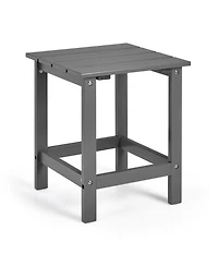 2 Pcs Patio 15'' End Side Coffee Table Square Wooden Slat Deck