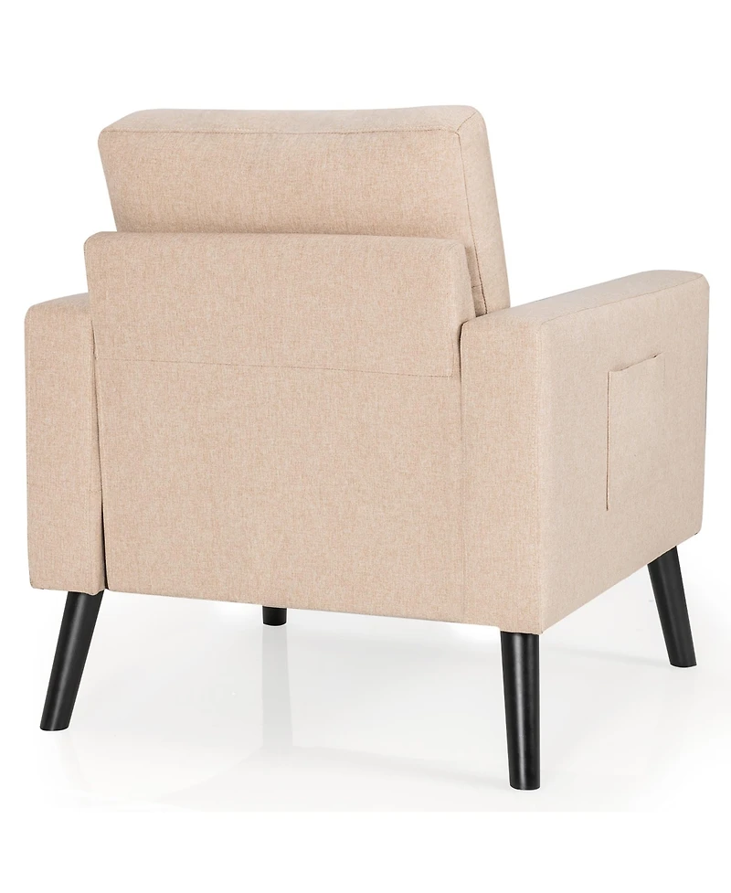 Costway Modern Accent Armchair Upholstered Single Sofa Chair