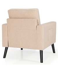 Costway Modern Accent Armchair Upholstered Single Sofa Chair