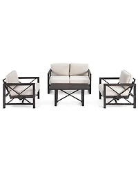 Costway 2PCS Patio Loveseat Coffee Table Set 6'' Thick Cushion Garden
