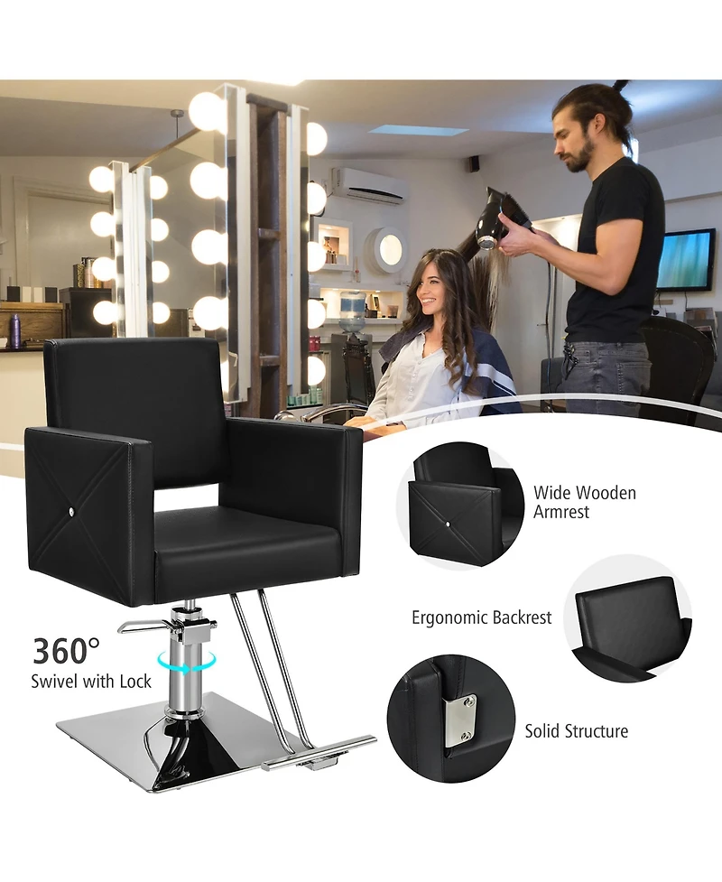 Costway Salon Chair for Hair Stylist Adjustable Swivel Chair