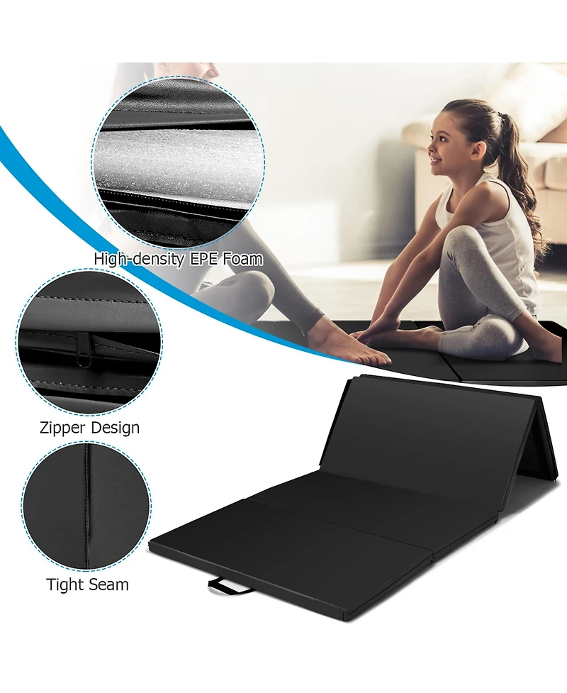 4' x 8' x 2'' Folding Gymnastics Mat Four Panels